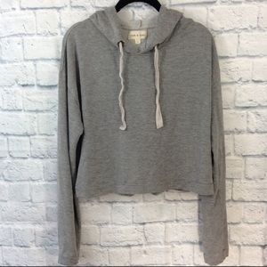 Cloth & Stone (Anthropologie) Gray Cropped Hoodie